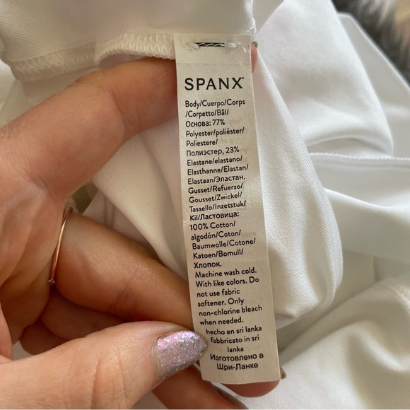 Spanx Suit Yourself Long Sleeve Turtleneck White Thong Bodysuit 20306R NWT Sz S - Picture 11 of 12